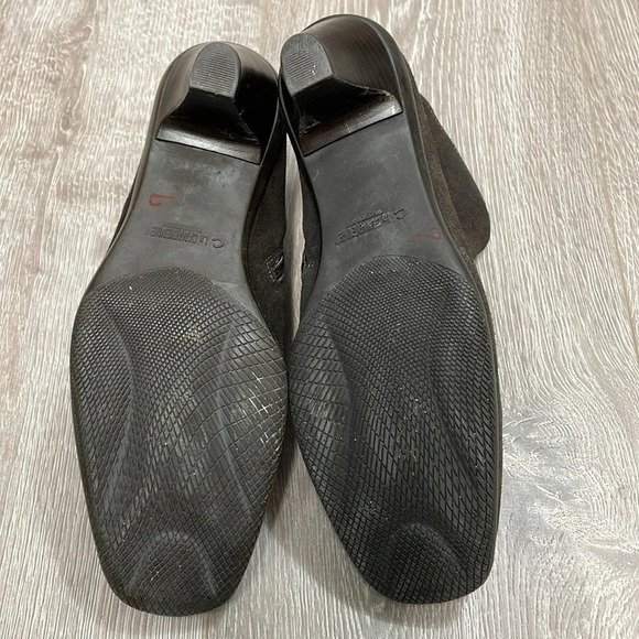 La Canadienne Waterproof Suede Heeled Square Toe Ankle Boots Dark Brown 8M - Picture 6 of 16